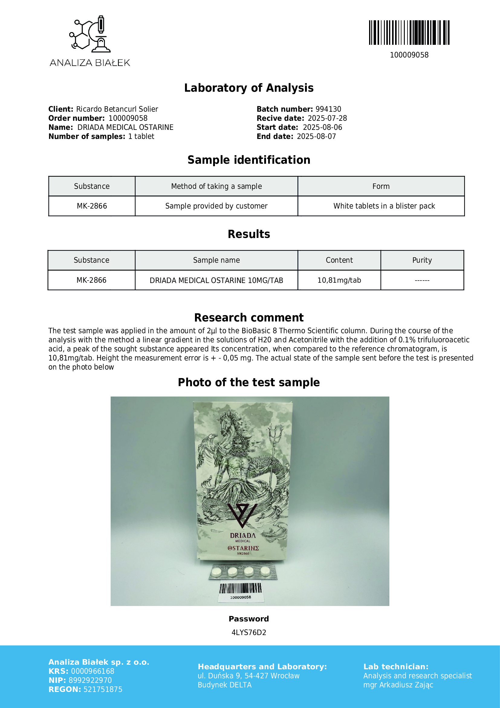 Ostarine 10mg - MK 2866 - SARMS - immagine 2