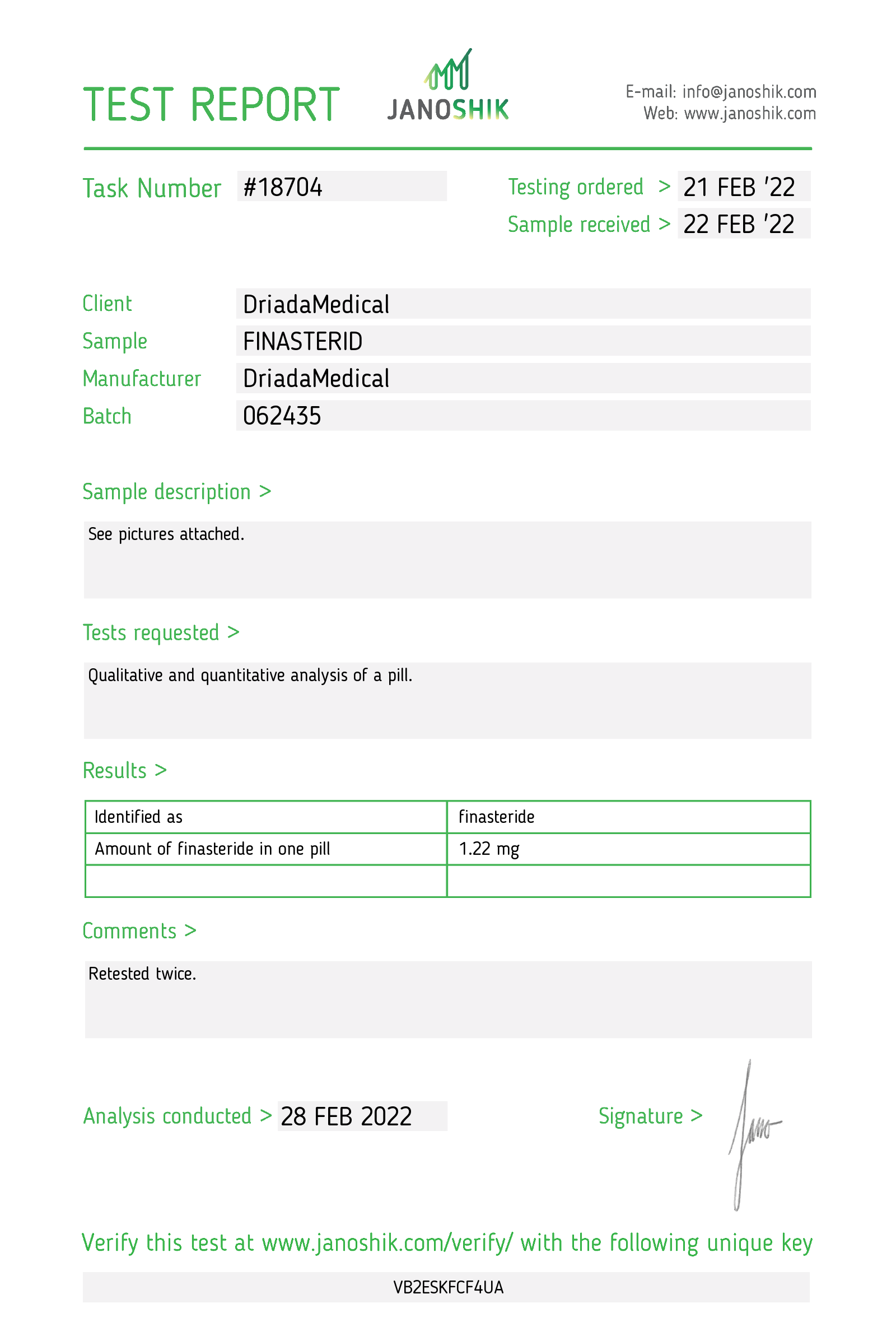 Finastelad 1 mg Finasteride Propecia - afbeelding 2