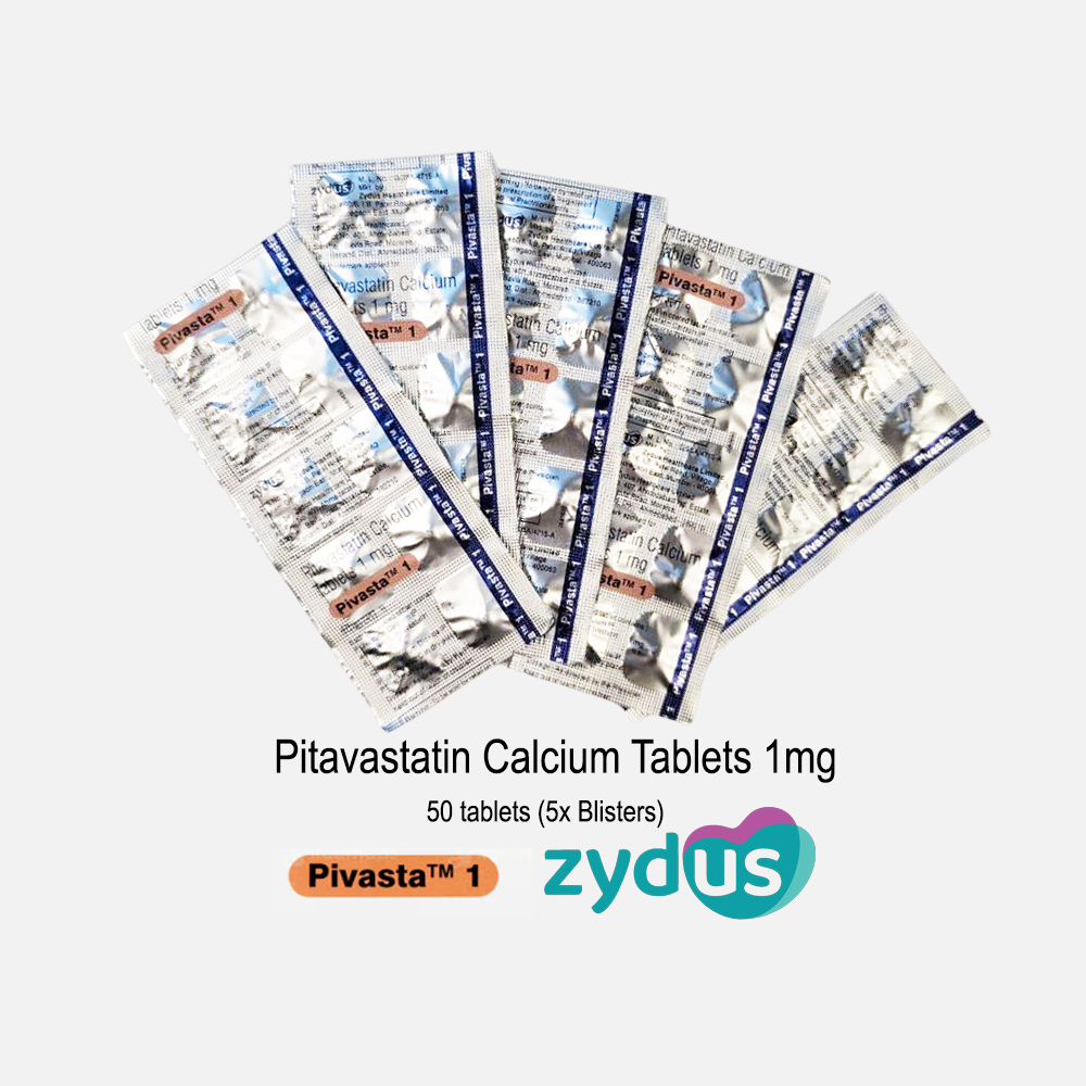 Pitavastatine 1 mg (Pivasta 1) (50 tabletten, 5 blisterverpakkingen)